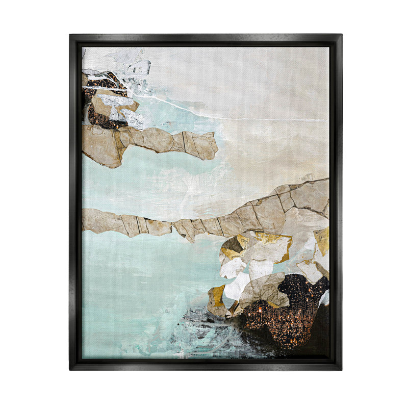 "Abstract Beach Shoreline", art giclée par Design Fabrikken, H 21 po x l 17 po x P 1,7 po, Cadre flottant noir de jais