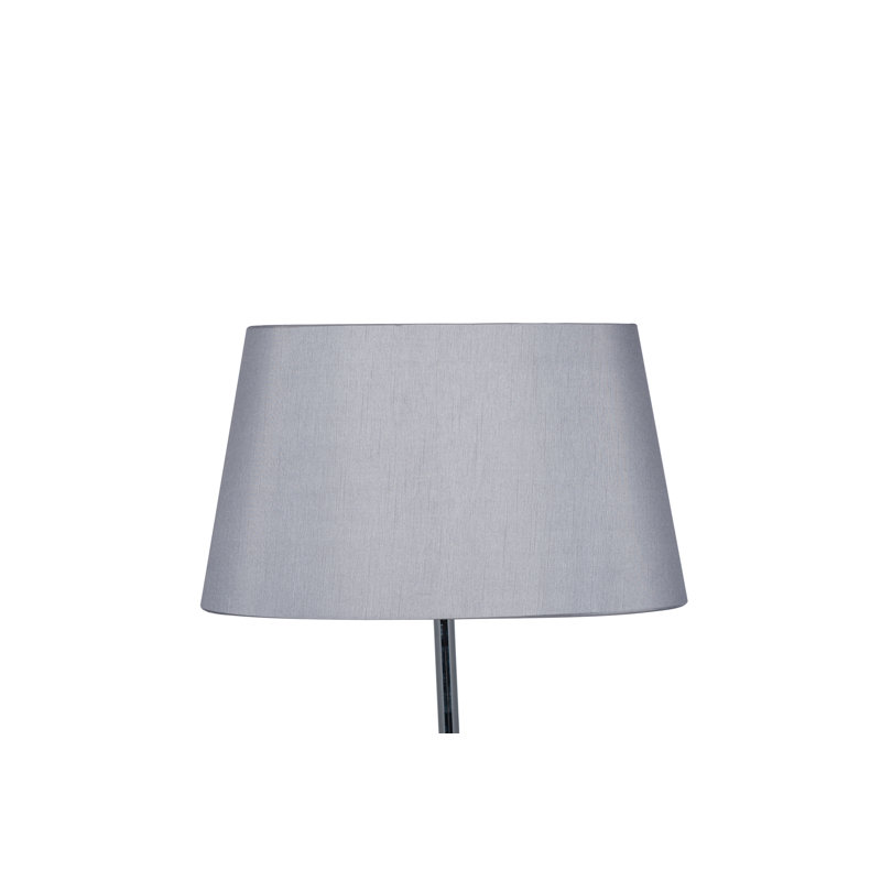 Martha Oval Silk Mix Tapered Lampshade, Steel Grey, 20cm H x 35cm W x 19cm D