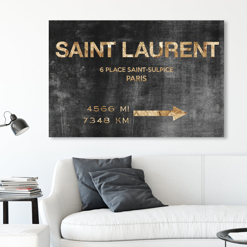 Panneau de signalisation de Saint Sulpice - art textuel sur toile, Toile tendue, H 54 po x l 36 po