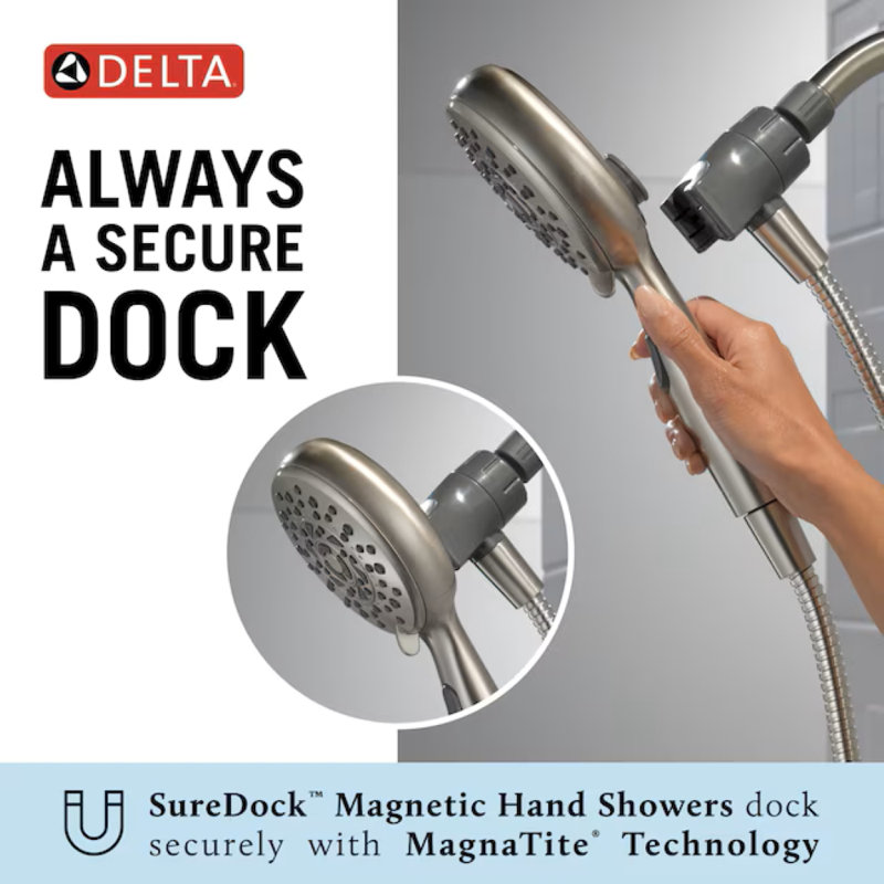 6-Setting SureDock Magnetic Hand Shower, Satin Nickel