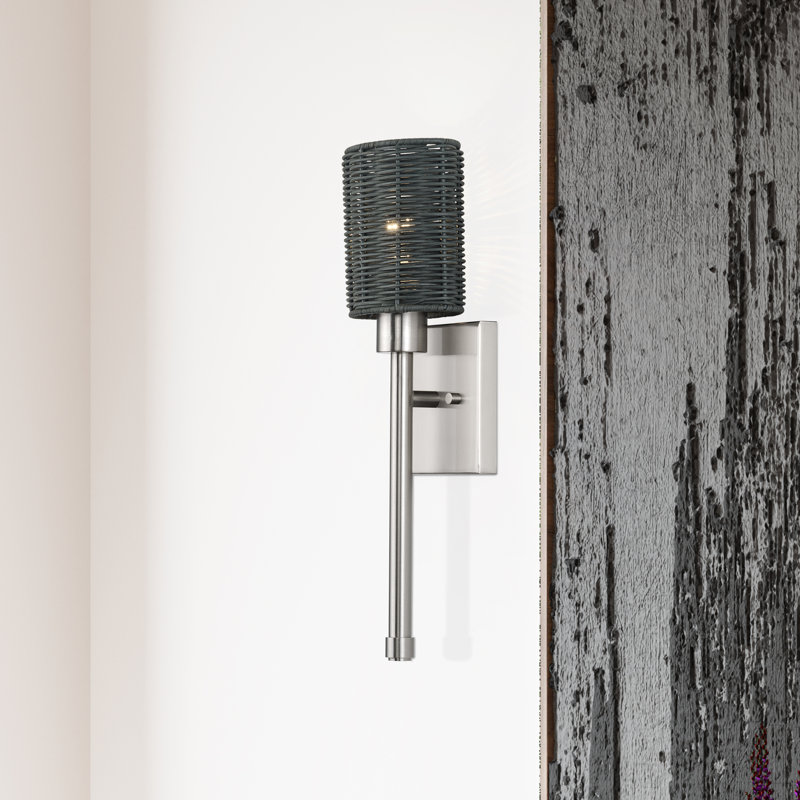 Weavington 1 Light Brushed Nickel Single Ada Sconce, Gray, Brushed Nickel