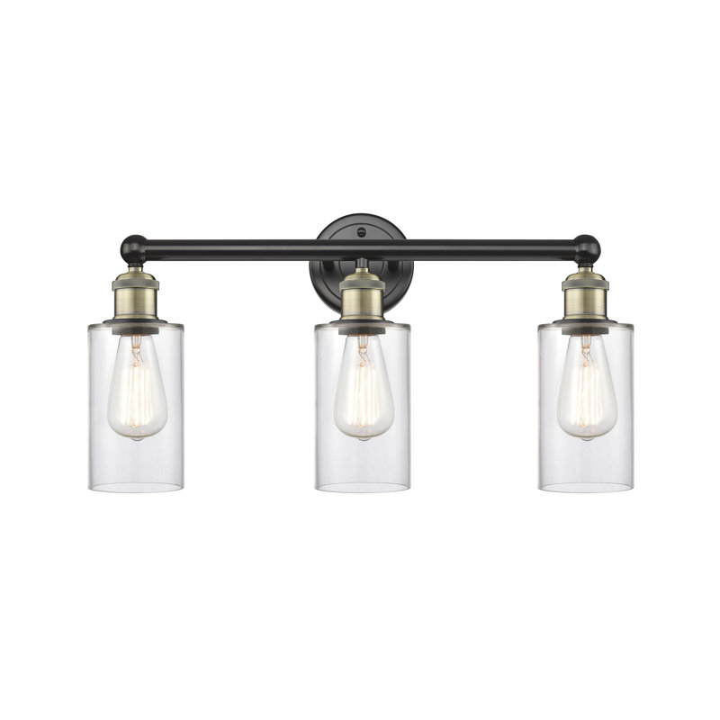 Caldello 3 - Light Dimmable Vanity Light, Clear, Black Antique Brass