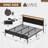 Deviana Metal Bed Frame with Headboard & Footboard and Charging Station, LED Light Included-838016779