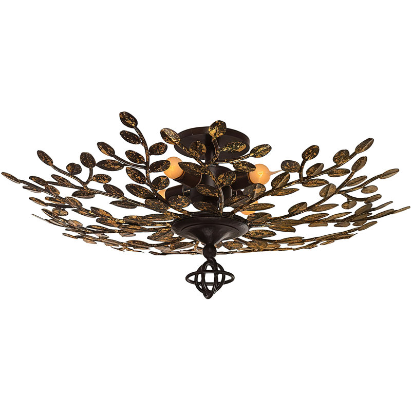 Athena 4 - Light Semi Flush Mount, Antique Old World