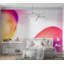 Murale abstraite pelez et collez - formes juteuses jaune et rose-315495362