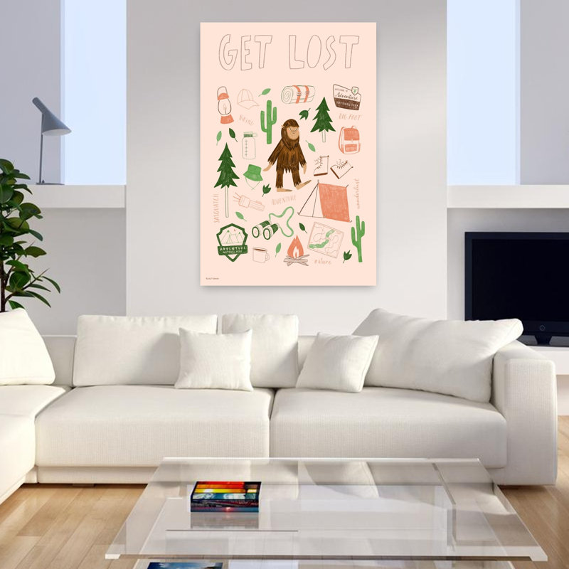 Get Lost Whimsical Abstract Contemporary Forest Nature Wall Art, 48" H x 32" W