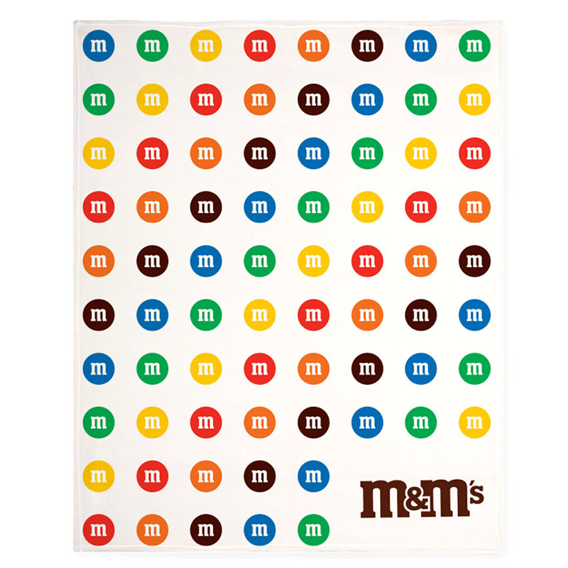 M&M's Candy-Inspired Reversible Fleece Throw Blanket 60"x48"