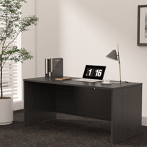 Potenza Bullet End Desk Shell with White Glass Modesty Panel — Stow's  Office Furniture