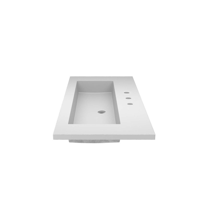 48" Capistrano Vanity Top With Integral Sink, Pearl, 8" Centers