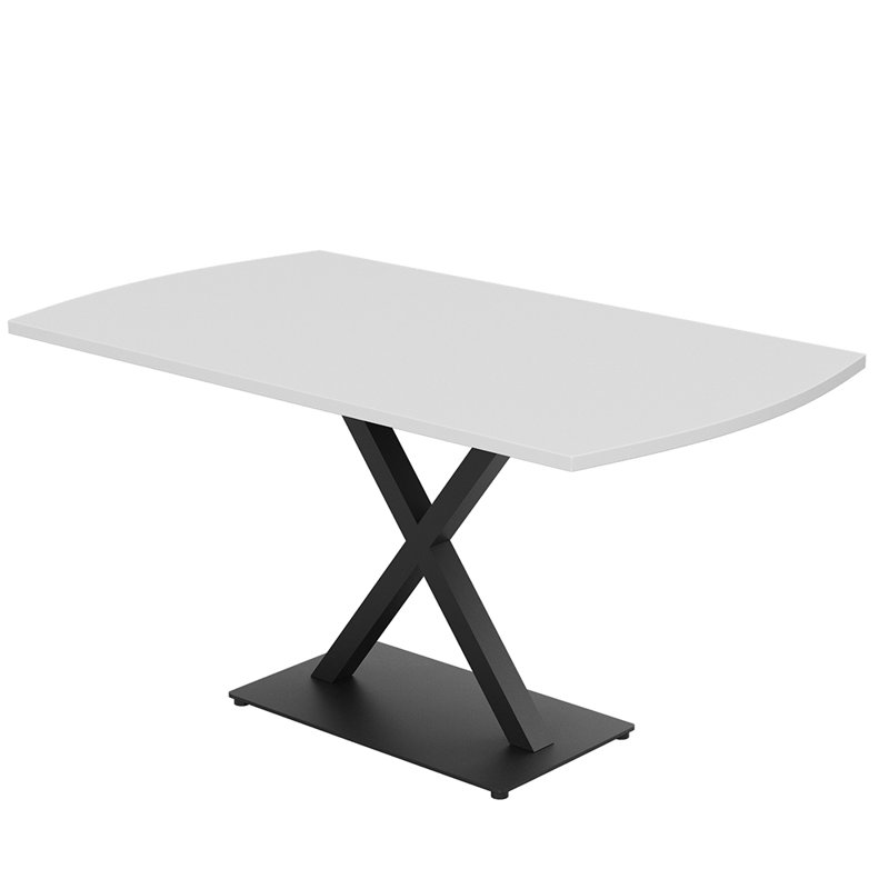 Table de conférence Pavert Arc, Noir mat, Blanc classique, H 30 po x l 60 po x P 36 po