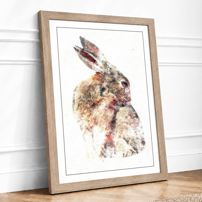 Gentle Rabbit Boho 1 Piece Single Picture Frame Wall Art, A4 - 29.7 x 21.0 cm, Oak