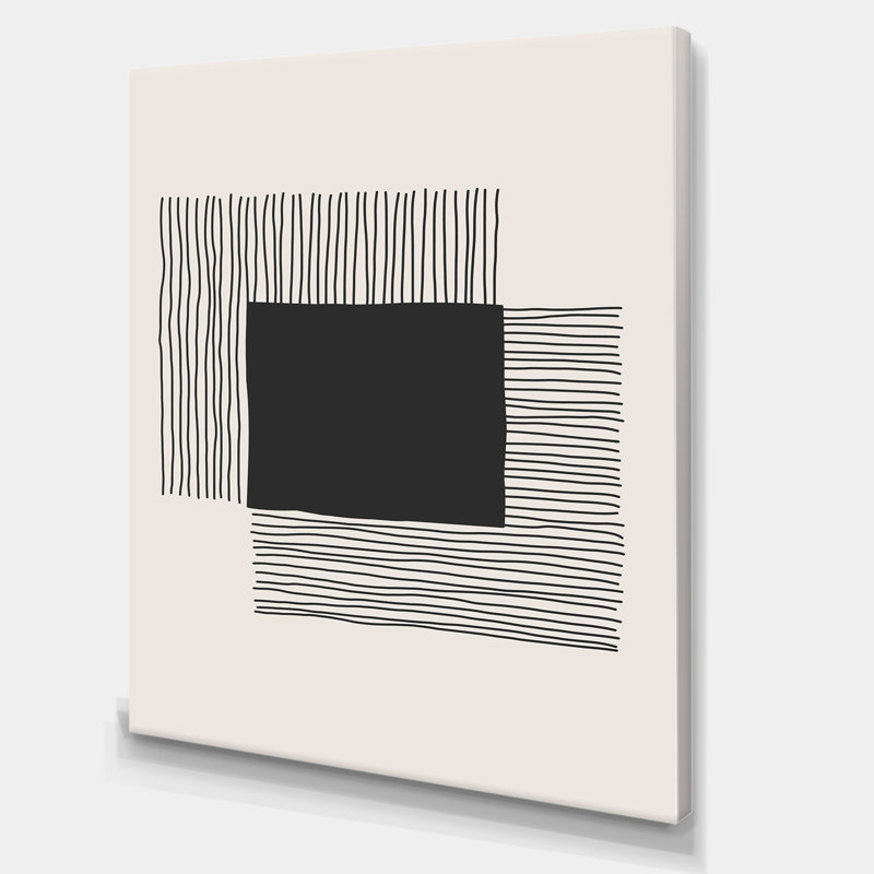 Minimal Geometric Lines and Squares VI - reproduction sur toile, H 46 po x l 36 po, Toile tendue, Sans cadre