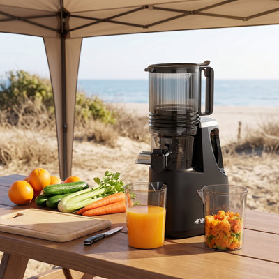 Electric citrus juicer with 90w motor and 15000 rpm extraction, one-button operation for orange lemon and grapefruit, compact and easy to clean for home