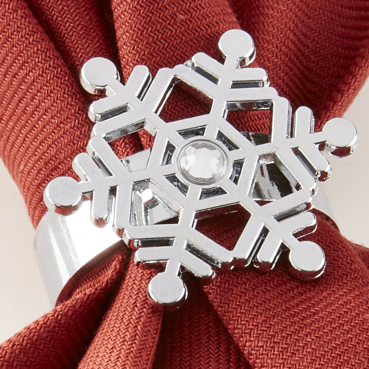 Kate Aspen Sparkling Snowflake Napkin Ring (Set of 4)