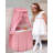 Kisses Rectangle Rocking Doll Bassinet - Pink/White