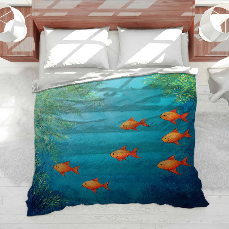 Fish Bedding Marine Comforter Transitional, Twin XL Comforter
