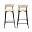 YQM - Ensemble de 2 tabourets de bar en papier tissé à la main l 14,96 po x P 15,15 po x H 34,84 po