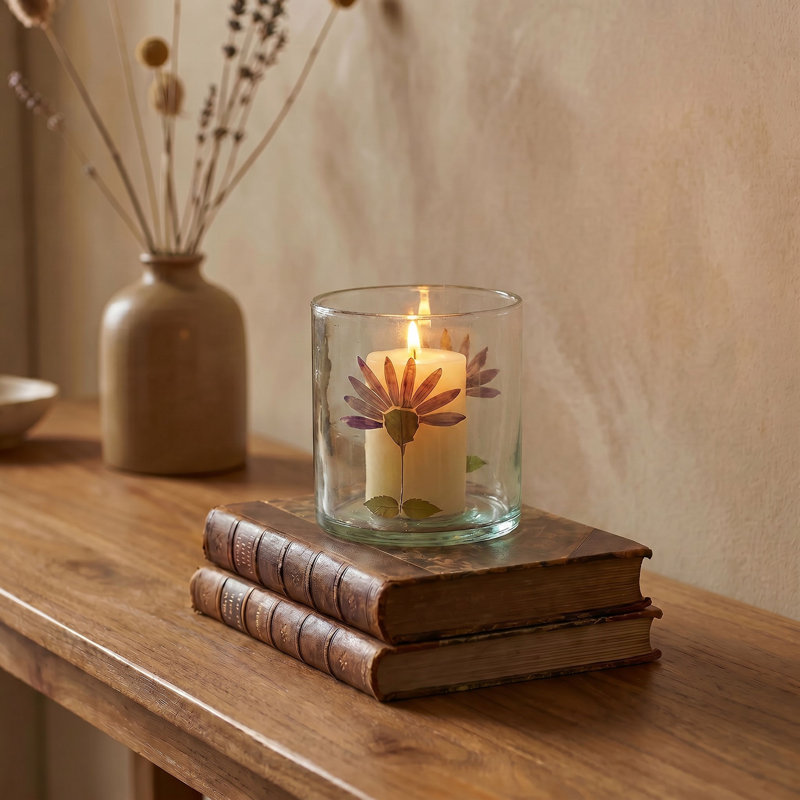 Recycled Glass Daisy Tealight Holder