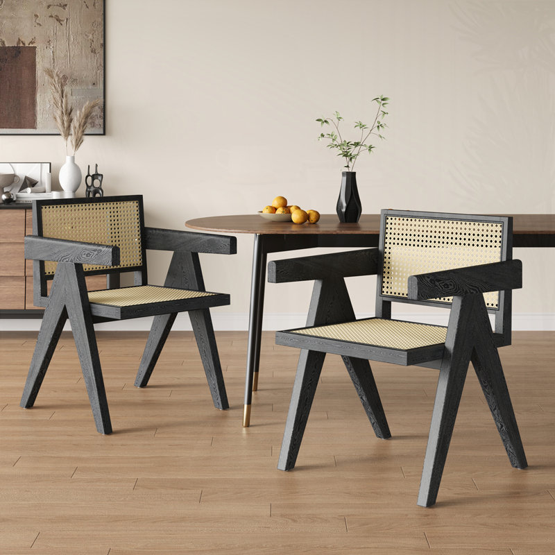 Chaise avec accoudoirs, Noir
