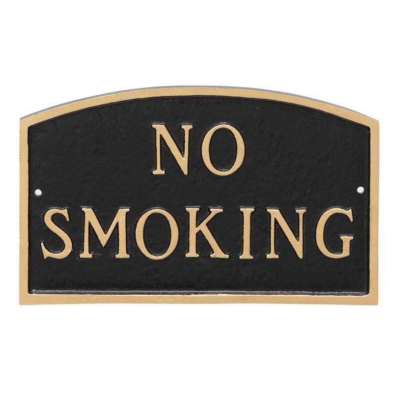 No Smoking Statement Garden Plaque, Black/Gold