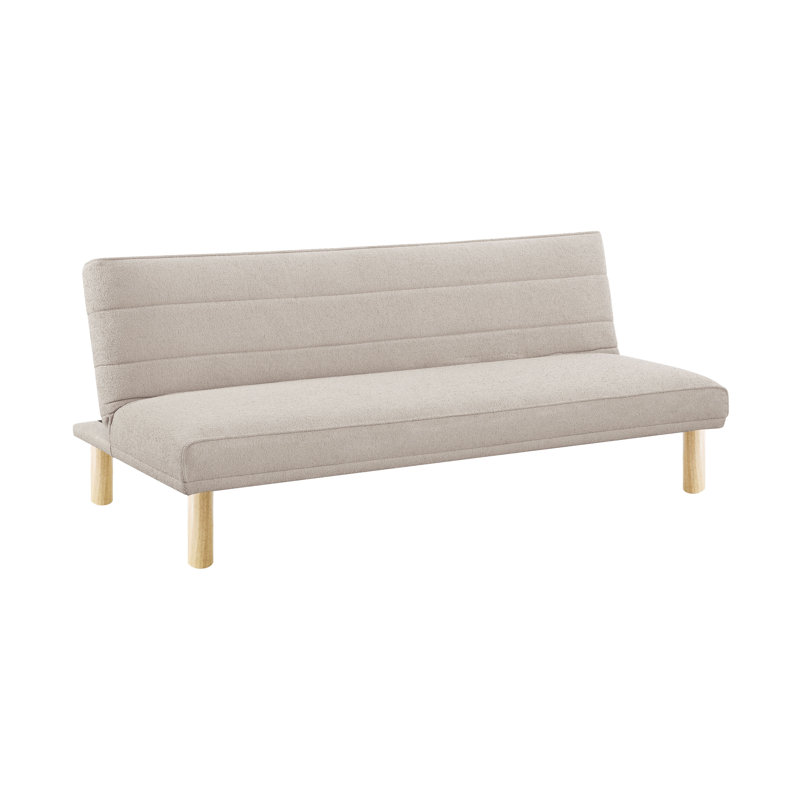 Serta Calabasas Twin Size Convertible Sofa, Khaki Boucle