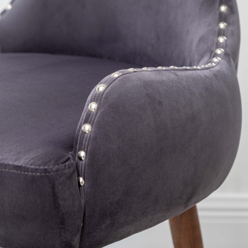 Jaria Tufted Armchair, Gray Polyester
