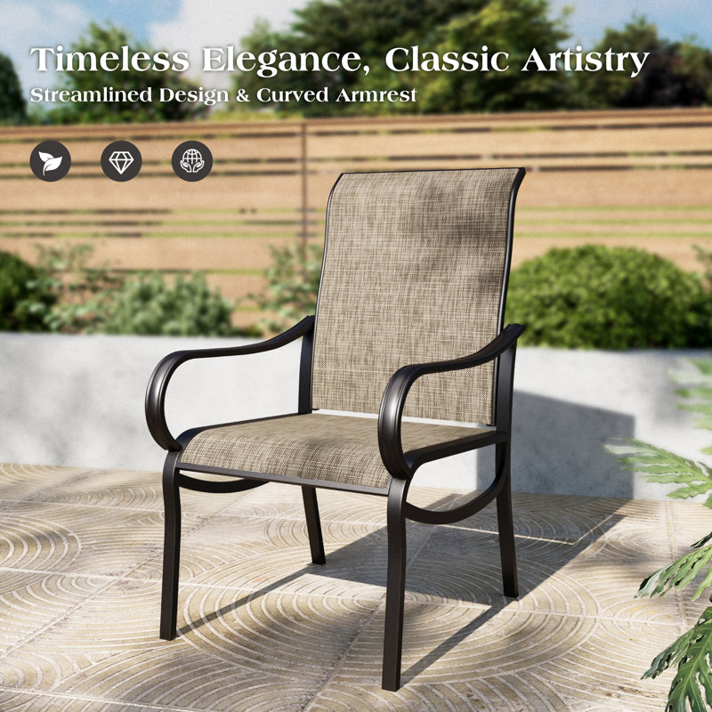 6-person Patio Dining Outdoor Table Set With Umbrella, 8 PCS: Table, 6 Chairs, Umbrella