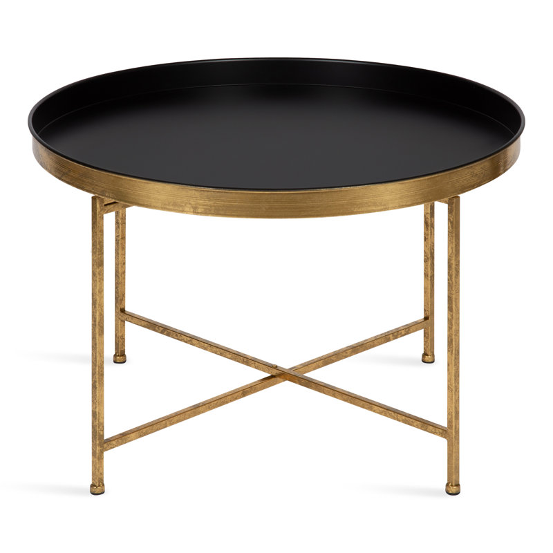 Ekta Lift Top Cross Legs Coffee Table, Gold, Black