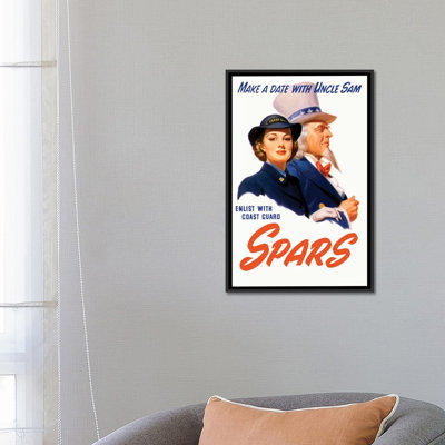 " WWII Poster Of A Female Coast Guard Cadet And Uncle Sam " by John Parrot