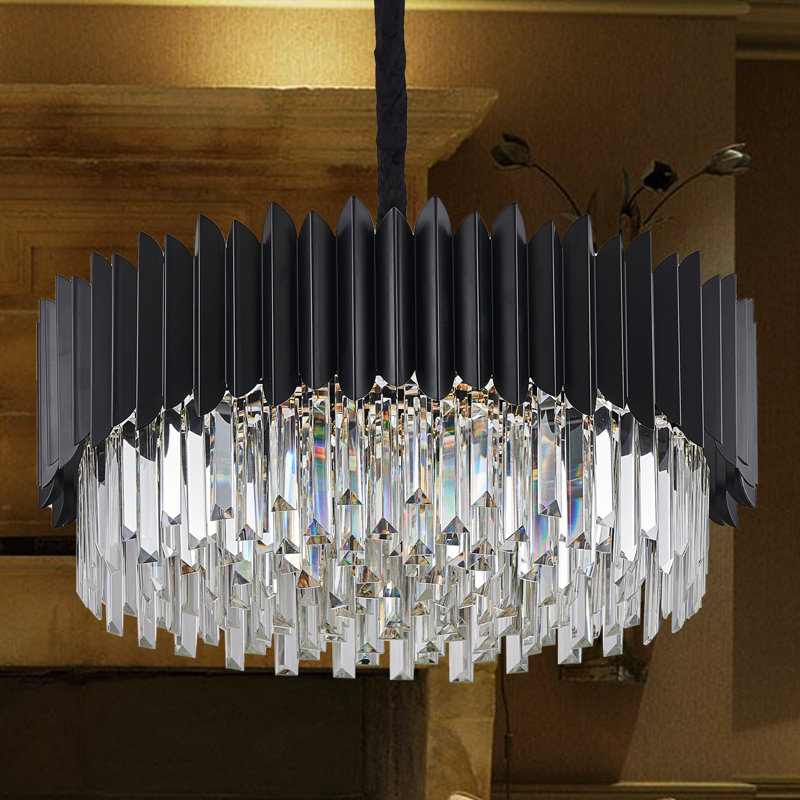 Kelsey-Rose Crystal Chandelier Light, 24", 10 