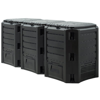 Bettie Plastic Stationary Composter with Latching Lid