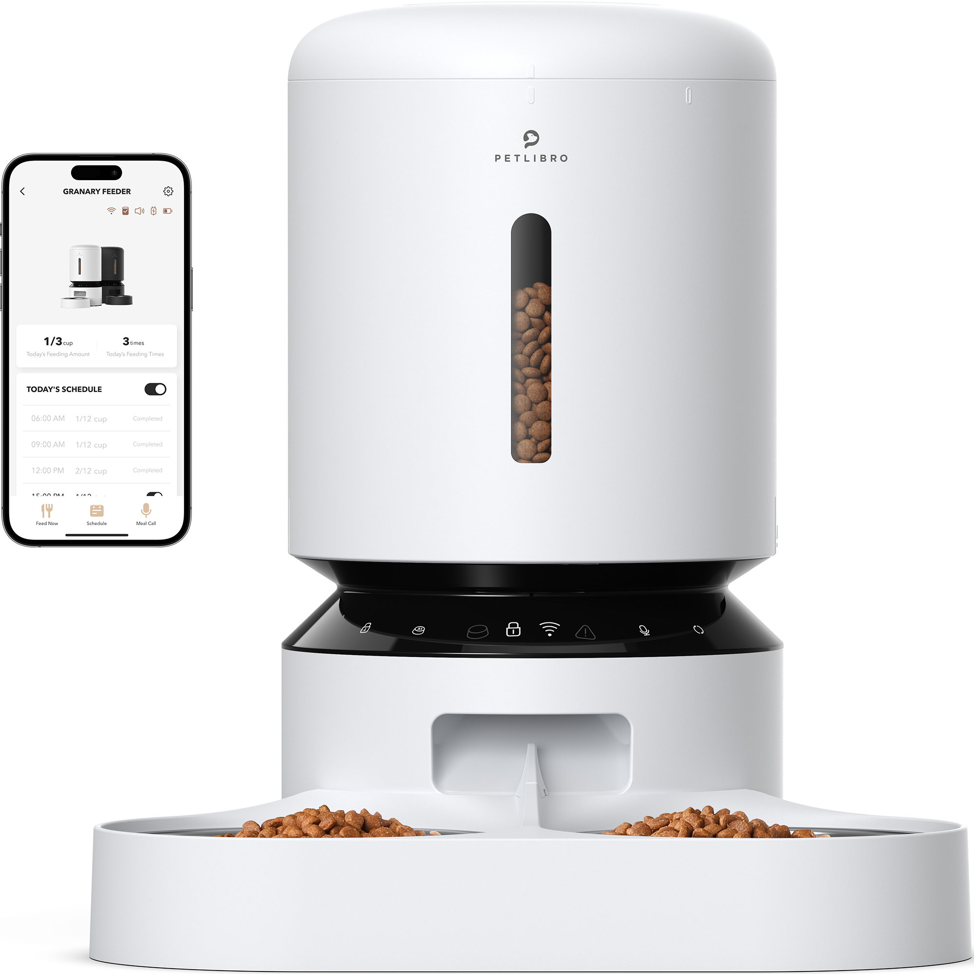 Petlibro Granary WIFI 2.4g & 5G Automatic Two Cat & Dog Feeder, White