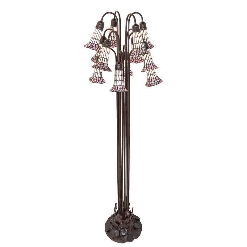 Bueche Floor Lamp, White/Pink