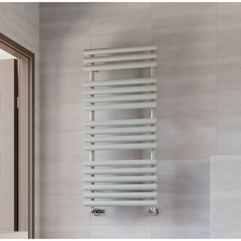Rolo Towel Heated Towel Rail, 1360cm H x 520cm W x 123cm D, Grey