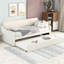 Lit de jour simple beige avec couchette pliable et fonction de charge - élégant
