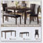 Ensemble de table de salle à manger 6 pièces avec banc et chaises, ensemble de table à manger en bois pour 6 personnes, ensemble de table de salle à manger de style rustique pour 6 personnes Farmhouse