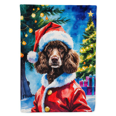 Drapeau de maison de Noël chocolat caniche chocolat