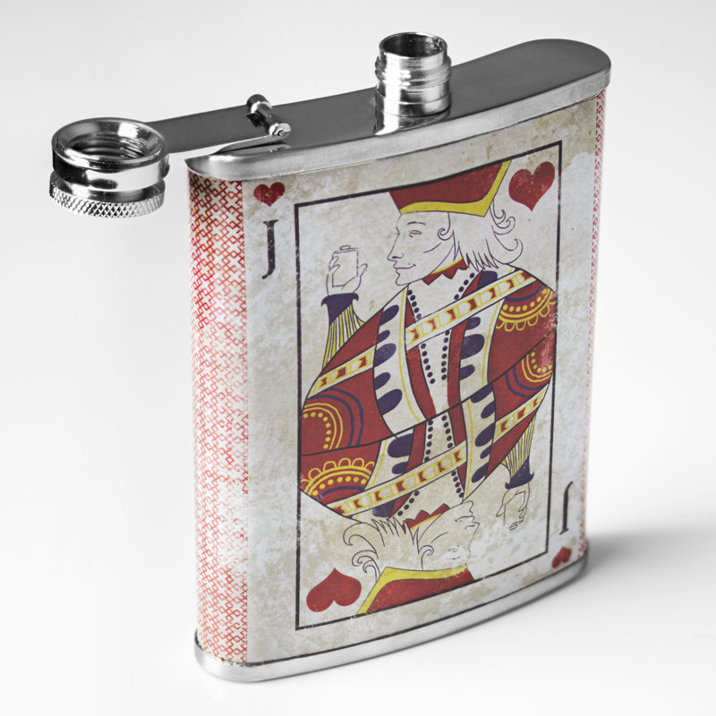 Flasque en acier inoxydable Jack of Hearts