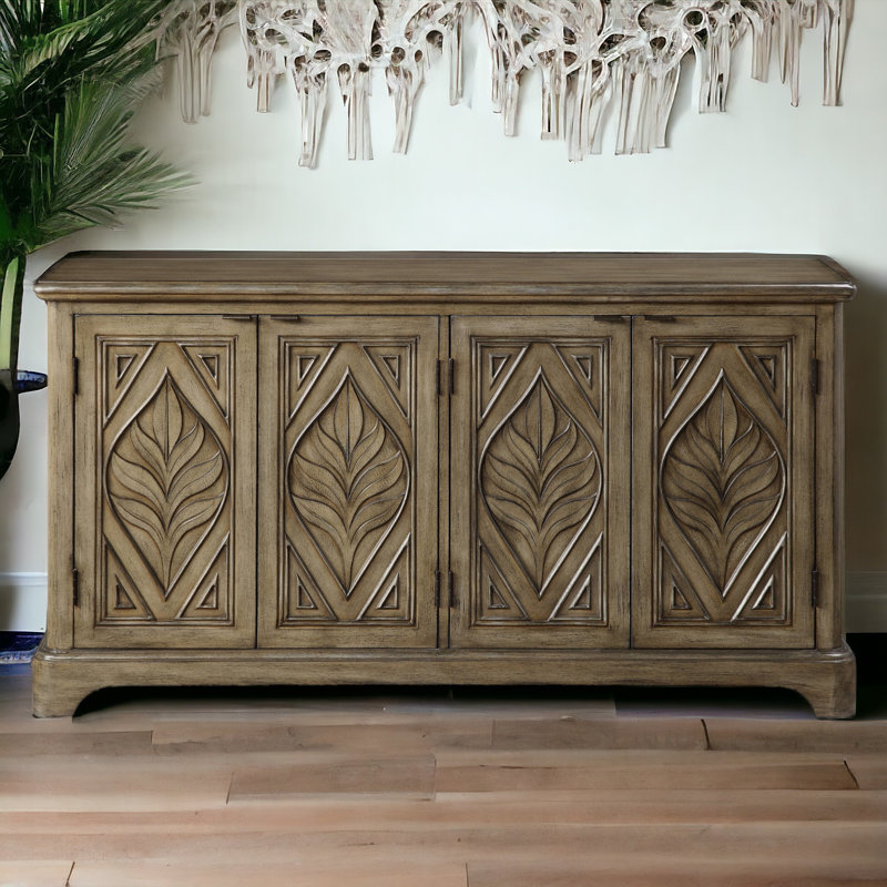Console Musa avec 4 portes et tablettes Musa, Chêne