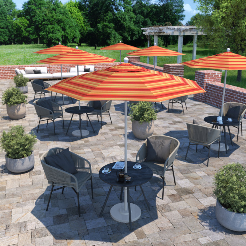 Parasol de marché 90 po Sunbrella, Sunbrella® Astoria Sunset, Blanc mat