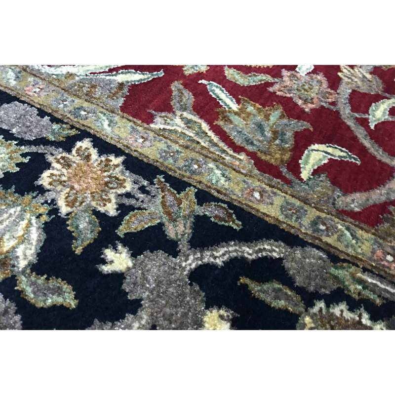 Suruchi Wool Oriental Area Rug in Red/Black, Rectangle 8'1" x 9'10"
