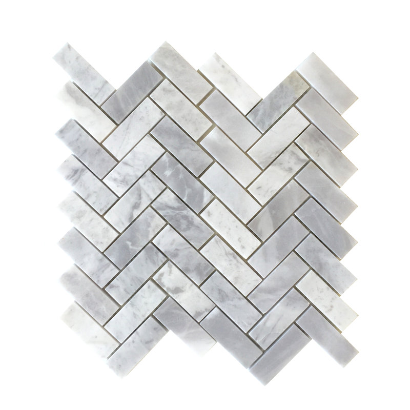 Carreau de marbre et de mosaïque en marbre à chevrons