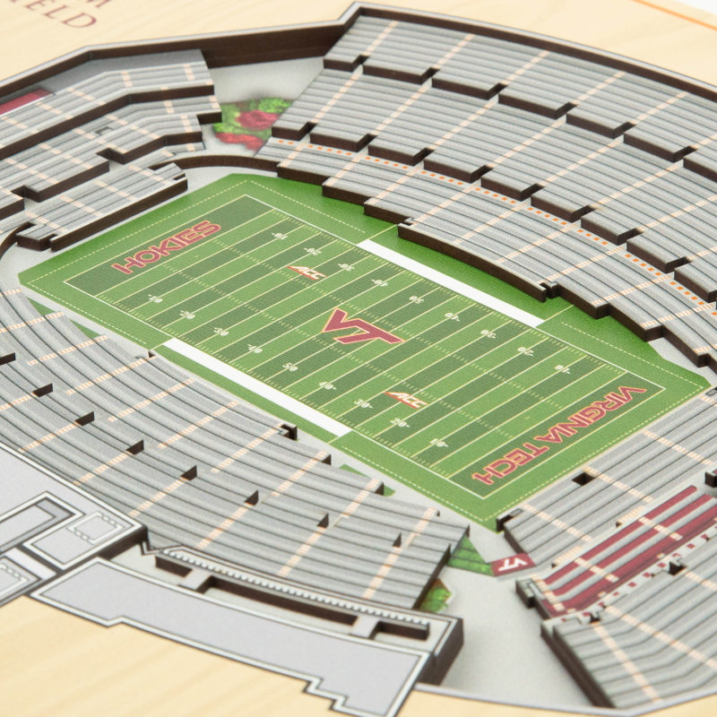 Virginia Tech Hokies 5-Layer StadiumView 3D Wall Art