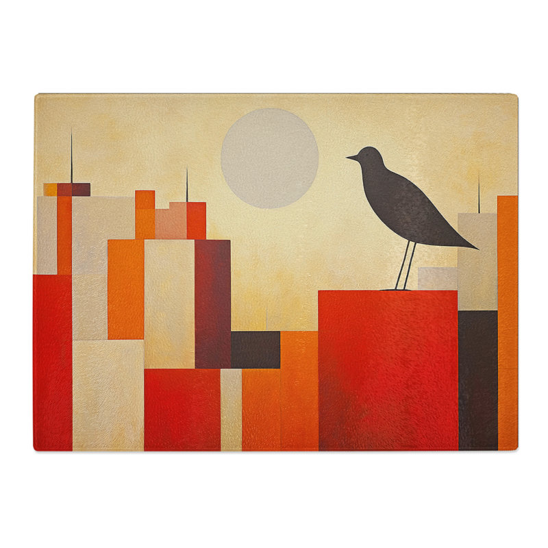 Little Bird Minimalism  Glass Chopping Board