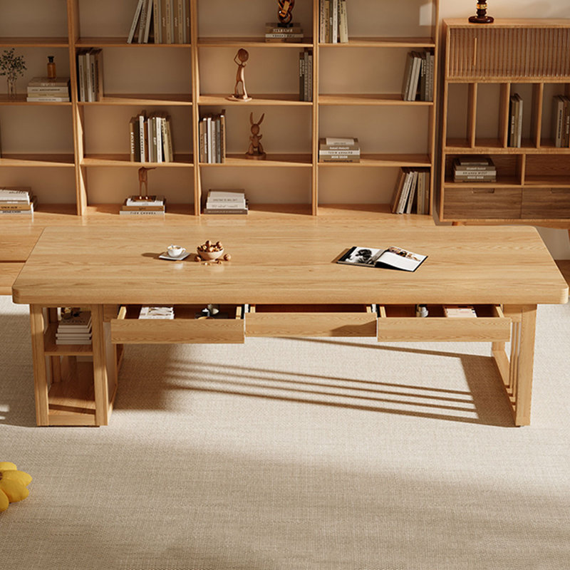 Bureaux rectangulaires en bois massif Burlywood, H 29,53 po x l 70,87 po x P 31,5 po