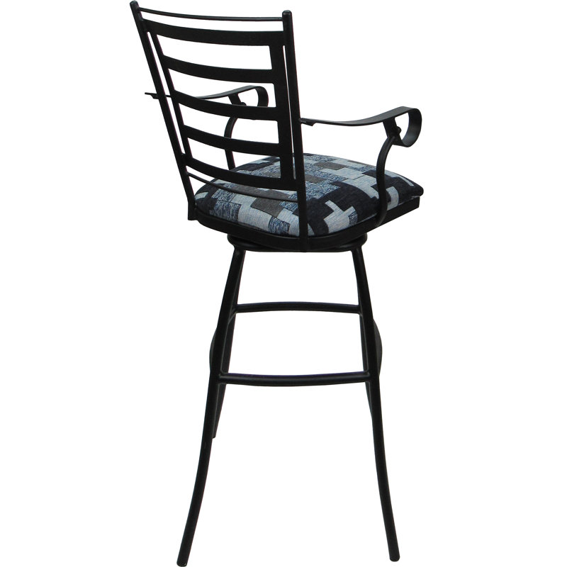 Siège d'extérieur 34 po avec accoudoirs, Marine, Noir