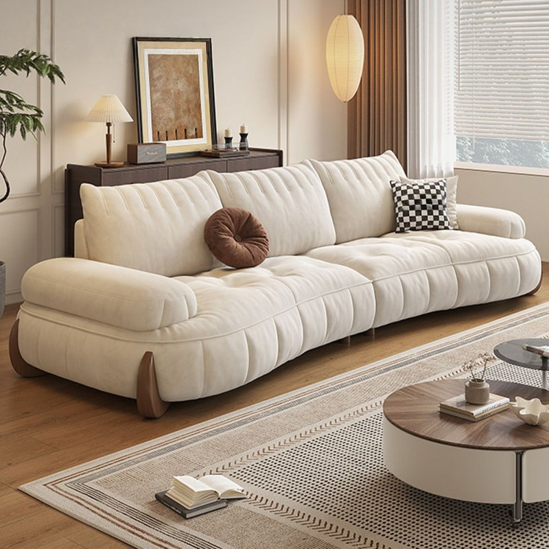 Coussin de canapé modulaire ivoire 100% polyester, 4, H 28,35 po x l 110,24 po x P 43,7 po, Teinte d'ivoire