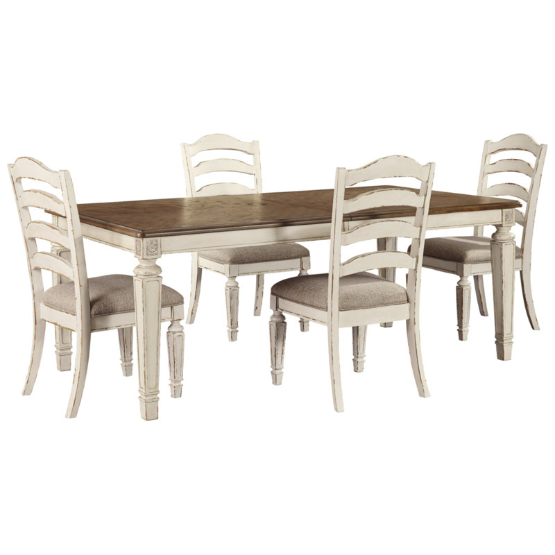 Dazhane Extendable Four Leg Dining Set, 5 Pieces: Table, 4 Chairs