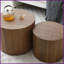 Ensemble de 2 tables gigognes embossées peu encombrantes - placage en panneau de fibres à densité moyenne, élégant pour le salon / la chambre à coucher, aucun assemblage requis