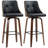 Homcom Bar Height Bar Stools, Pu Leather Swivel Barstools With Footrest And Tufted Back, Set Of 2